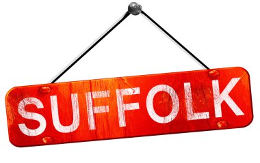 Suffolk, 3d render, işareti asılı kırmızı