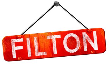 Filton, 3d render, işareti asılı kırmızı