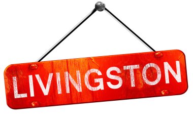 Livingston, 3d render, işareti asılı kırmızı