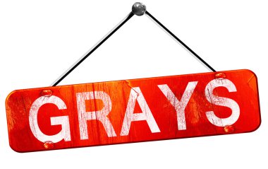 Griler, 3d render, işareti asılı kırmızı