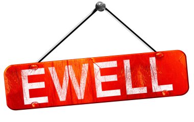 Ewell, 3d render, işareti asılı kırmızı