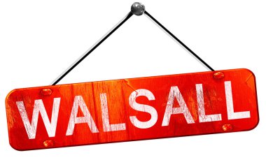 Walsall, 3d render, işareti asılı kırmızı