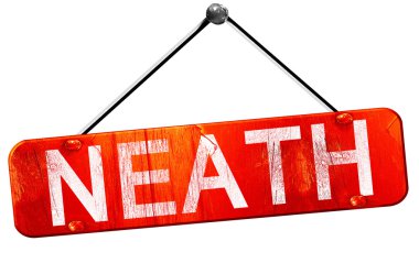 Neath, 3D render, işareti asılı kırmızı