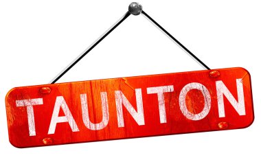 Taunton, 3d render, işareti asılı kırmızı