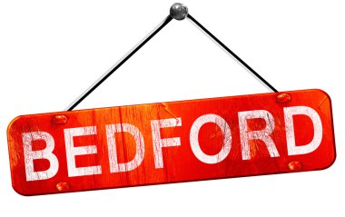 Bedford, 3d render, işareti asılı kırmızı