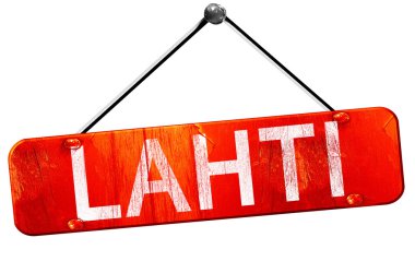 Lahti, 3d render, işareti asılı kırmızı