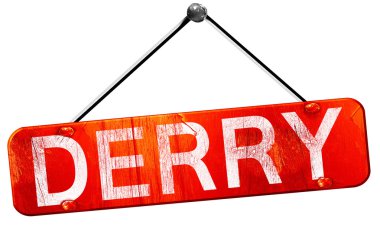 Derry, 3d render, işareti asılı kırmızı