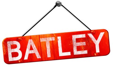 Batley, 3d render, işareti asılı kırmızı