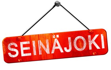 Seinajoki, 3d render, işareti asılı kırmızı