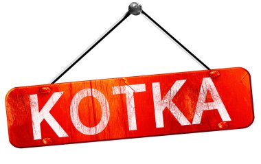 Kotka, 3d render, işareti asılı kırmızı