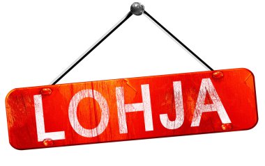 Lohja, 3d render, işareti asılı kırmızı