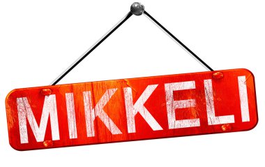 Mikkeli, 3d render, işareti asılı kırmızı