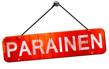 Parainen, 3d render, işareti asılı kırmızı