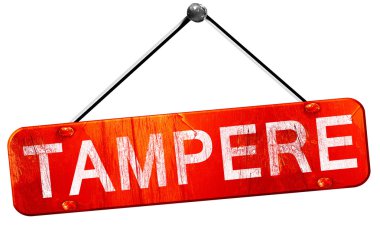 Tampere, 3d render, işareti asılı kırmızı