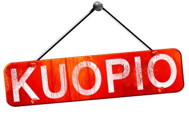 Kuopio, 3d render, işareti asılı kırmızı