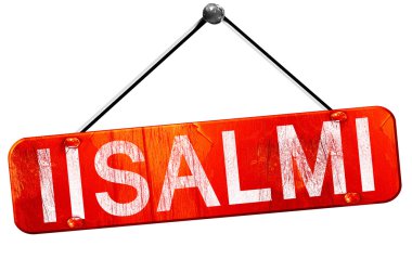 IISALMI, 3d render, işareti asılı kırmızı