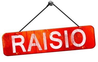 Raisio, 3d render, işareti asılı kırmızı