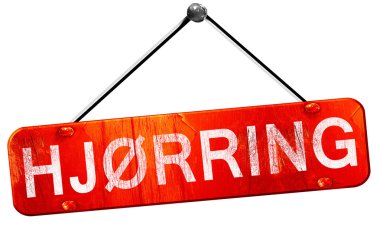Hjorring, 3d render, işareti asılı kırmızı