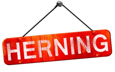 Herning, 3d render, işareti asılı kırmızı