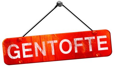 Gentofte, 3d render, işareti asılı kırmızı