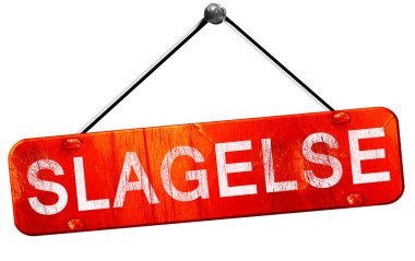 Slagelse, 3d render, işareti asılı kırmızı