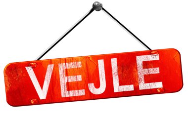Vejle, 3d render, işareti asılı kırmızı