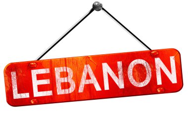 Lübnan, 3d render, işareti asılı kırmızı