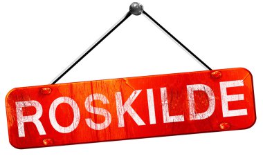 Roskilde, 3d render, işareti asılı kırmızı