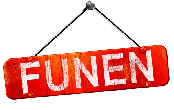 Funen, 3d render, işareti asılı kırmızı