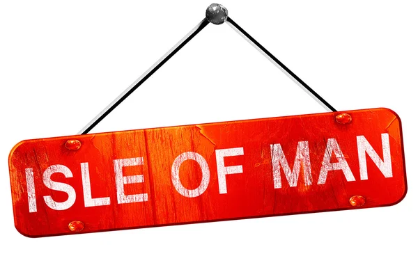 Isle of man, 3d render, işareti asılı kırmızı