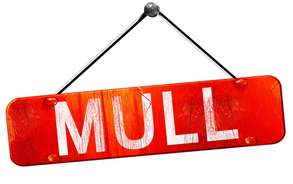 Mull, renderowania 3d, czerwony wisi znak — Zdjęcie stockowe