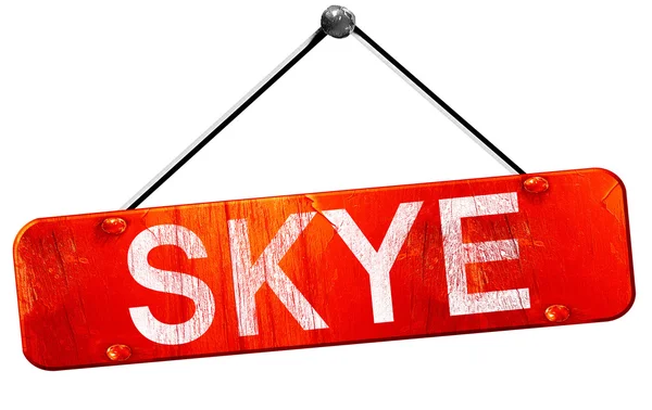 Skye, 3d render, işareti asılı kırmızı