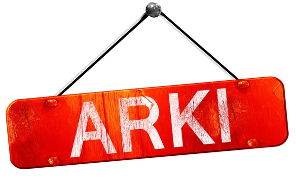 Arki, 3d render, işareti asılı kırmızı