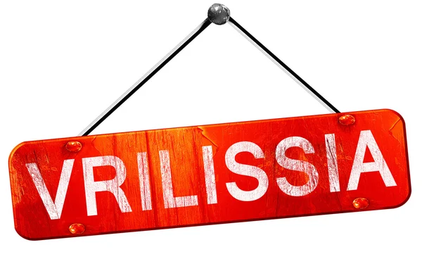 Vrilissia, 3d render, işareti asılı kırmızı