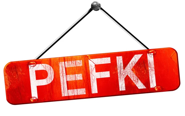 Pefki, 3d render, işareti asılı kırmızı