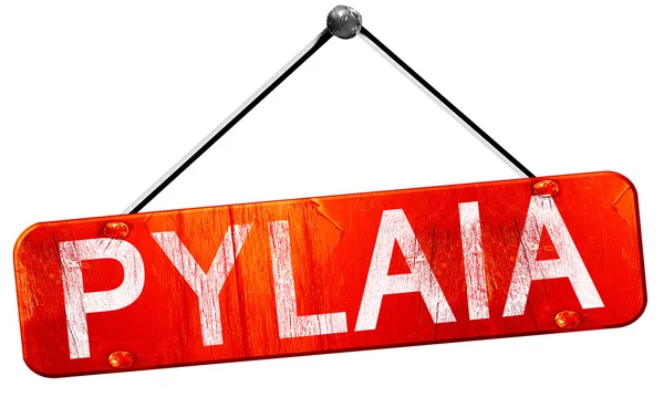 Pylaia, rendu 3D, un panneau suspendu rouge — Photo