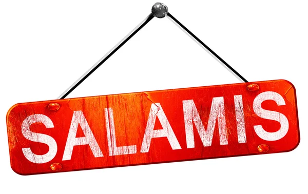 Salamis, 3d render, işareti asılı kırmızı