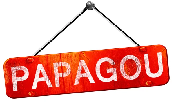 Papagou, 3d render, işareti asılı kırmızı