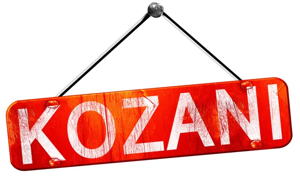 Kozani, 3d render, işareti asılı kırmızı