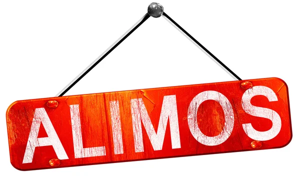 Alimos, 3d render, işareti asılı kırmızı