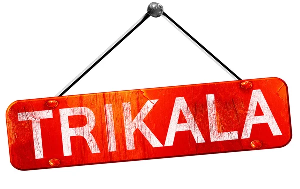 Tırhala, 3d render, işareti asılı kırmızı