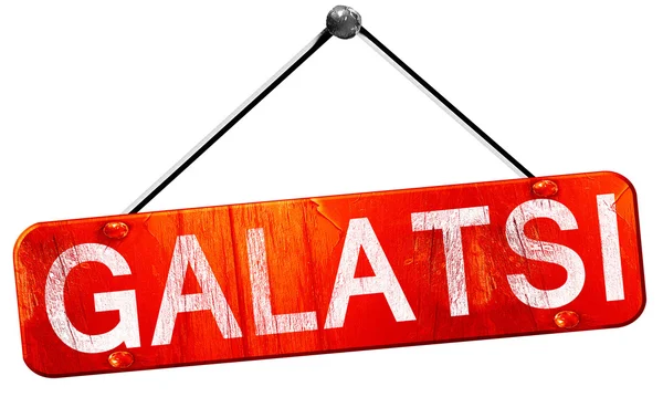 GALATSI, 3d render, işareti asılı kırmızı