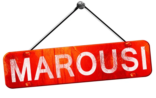 Marousi, 3d render, işareti asılı kırmızı