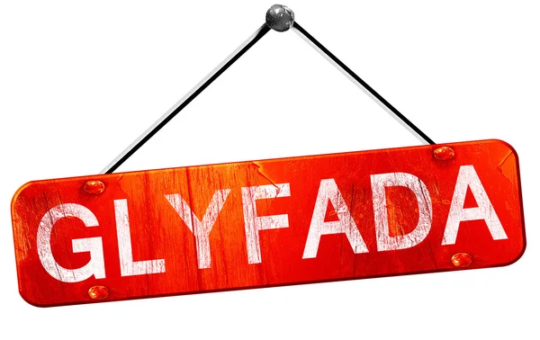 Glyfada, 3d render, işareti asılı kırmızı