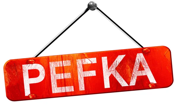 PEFKA, 3d render, işareti asılı kırmızı