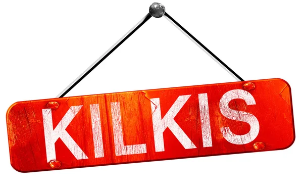 KILKIS, 3d render, işareti asılı kırmızı