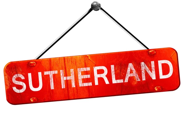 Sutherland, 3d render, işareti asılı kırmızı