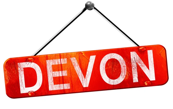 Devon, 3d render, işareti asılı kırmızı