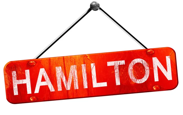 Hamilton, 3d render, işareti asılı kırmızı