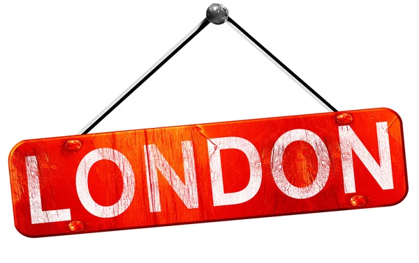 Londres, rendu 3D, un panneau rouge suspendu — Photo